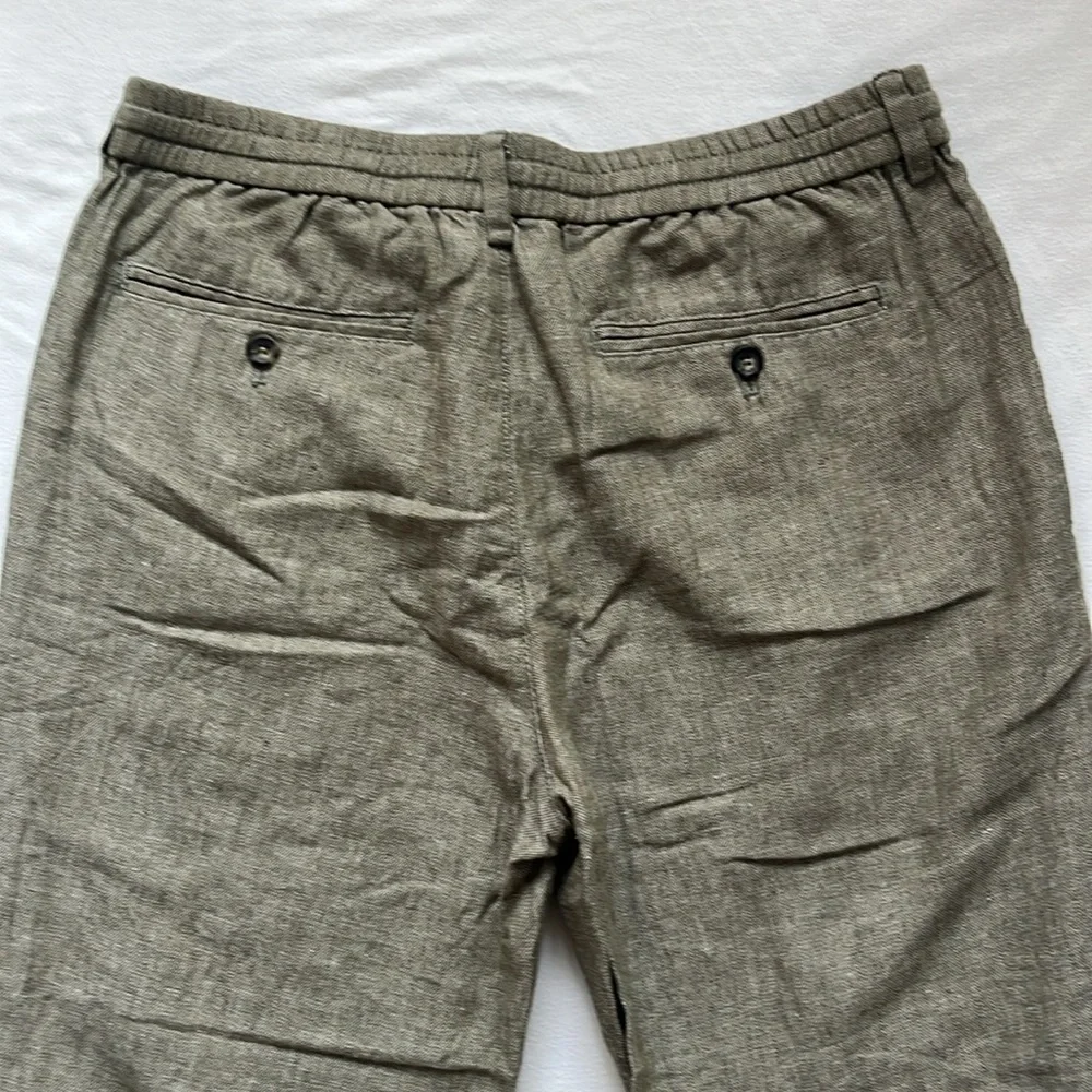 Men’s Banana Republic, Mason Athletic Tapered, Linen/Cotton Olive Green Pants